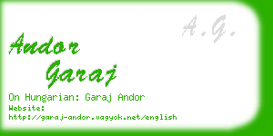 andor garaj business card